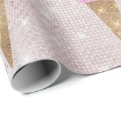 Ice Cream Mint Pink Pastel Ivory Sparkly Sweet Cadeaupapier (Rol Hoek)