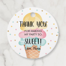 Ice Cream Mint Pink Yellow Sweet Girl Bedankjes Labels