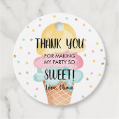 Ice Cream Mint Pink Yellow Sweet Girl Bedankjes Labels (Voorkant)