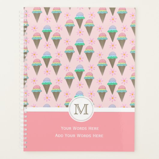 Ice Cream Monogram Planner (Voorkant)