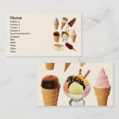 Ice Cream, Naam, Adres 1, Adres 2, Contact.. Visitekaartje (Voorkant / Achterkant)