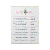 Ice Cream Naam The Cake Shower Game Pack Notitieblok (Linkerzijde)