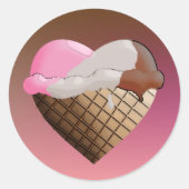 Ice Cream. Neapolitan Ronde Sticker (Voorkant)