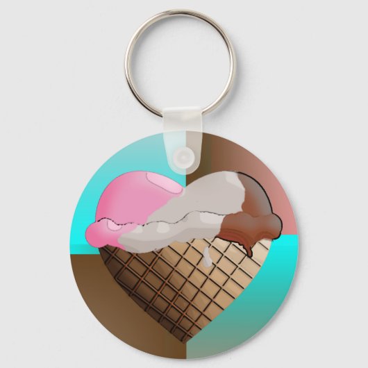 Ice Cream. Neapolitan Sleutelhanger (Voorkant)