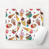 Ice Cream Novelty Print Muismat, wit Muismat (Met muis)