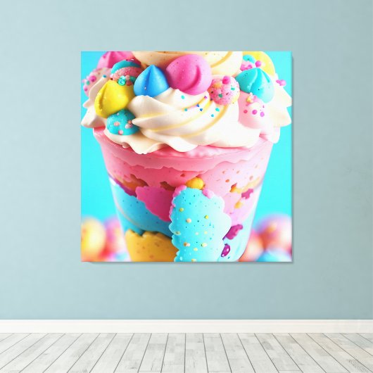 Ice Cream One Canvas Afdruk (Insitu (Houten vloer))