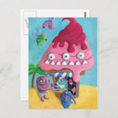Ice Cream op de strand Briefkaart (Voorkant / Achterkant)