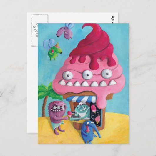 Ice Cream op de strand Briefkaart (Voorkant / Achterkant)