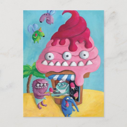 Ice Cream op de strand Briefkaart (Voorkant)