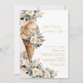 Ice Cream Opgeschept Floral Boho Vrijgezellenfeest Kaart (Voorkant)