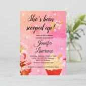 Ice Cream Opgeslagen in Bridal Shower-uitnodiging Kaart (Staand voorkant)