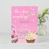Ice Cream Opgeslagen in Bridal Shower-uitnodiging Kaart (Staand voorkant)
