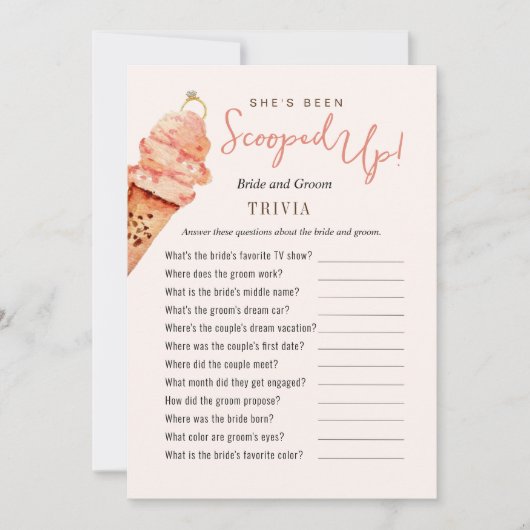 Ice Cream Opgeslagen Trivia Showgames Kaart (Voorkant)