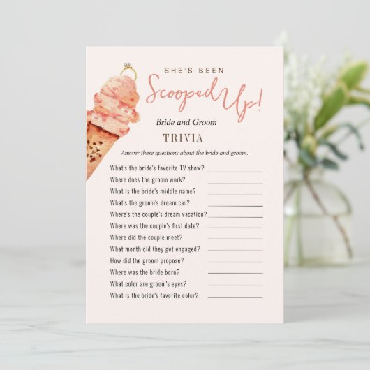 Ice Cream Opgeslagen Trivia Showgames Kaart (Staand voorkant)