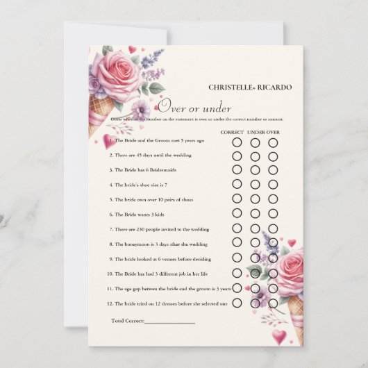 Ice Cream Over of onder vrijgezellenfeest spel Kaa Aankondiging (Voorkant)