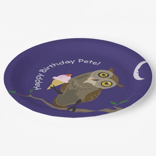 Ice Cream Owl Paper Bord (Gekanteld)