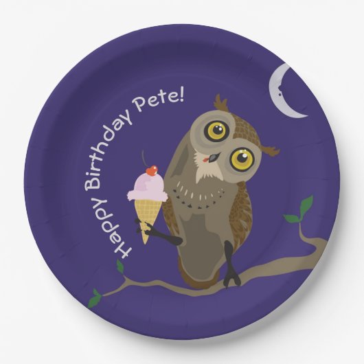 Ice Cream Owl Paper Bord (Voorkant)