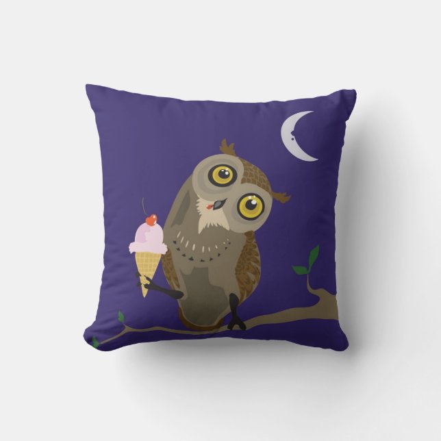 Ice Cream Owl~pillow Kussen (Voorkant)