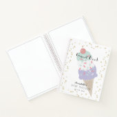 Ice Cream Paarse Baby shower Gastenboek Notitieboek (Binnen)