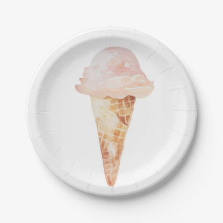 Ice Cream Paper Borden, 7" Papieren kom Papieren Bordje