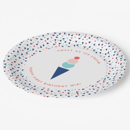 Ice Cream Papieren Bordje (Gekanteld)