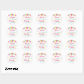 Ice Cream Parlor Awning Bedankt Verjaardagsfeest Ronde Sticker (Vel)