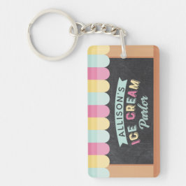Ice Cream Parlor Chalkboard Birthday Party Crest Sleutelhanger