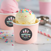 Ice Cream Parlor Chalkboard Verjaardagsfeestje Cre Ronde Sticker