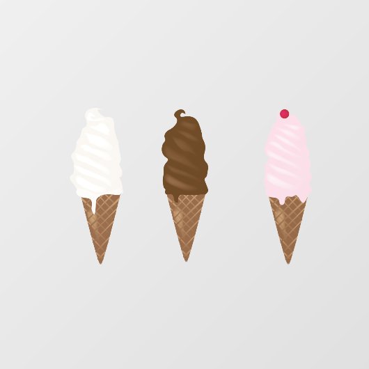 Ice Cream Parlor Cones Window Cling Raamsticker (Vel)