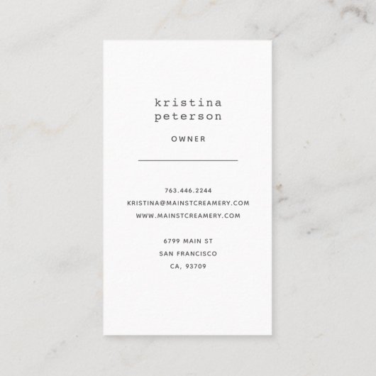 Ice Cream Parlor Creamery Waterverf Visitekaartje (Achterkant)