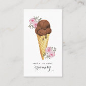 Ice Cream Parlor Creamery Waterverf Visitekaartje (Voorkant)