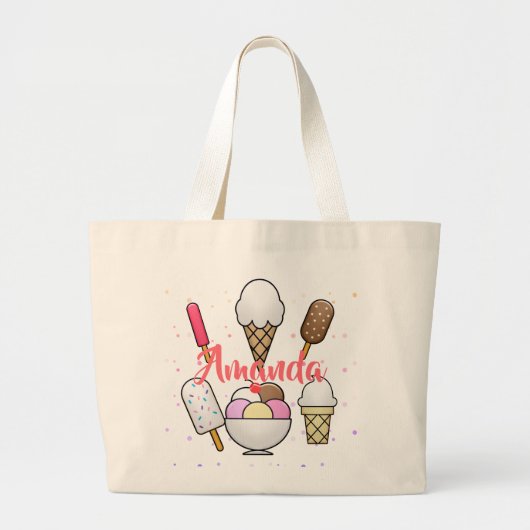 Ice Cream Parlor Dream Grote Tote Bag (Voorkant)