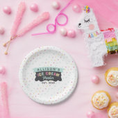 Ice Cream Parlor Fun Bold Polka Dot Birthday Party Papieren Bordje (Feest)