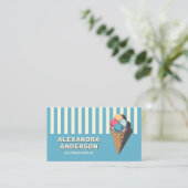 Ice Cream Parlor - Gestreept en  Visitekaartje (Staand voorkant)