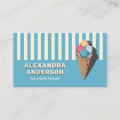 Ice Cream Parlor - Gestreept en  Visitekaartje (Voorkant)