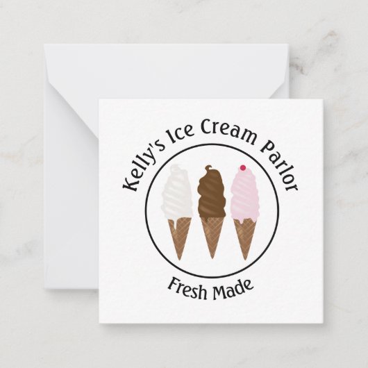 Ice Cream Parlor Logo Notitiekaartje (Voorkant)
