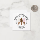 Ice Cream Parlor Logo Notitiekaartje (Voorkant / Achterkant in situ)