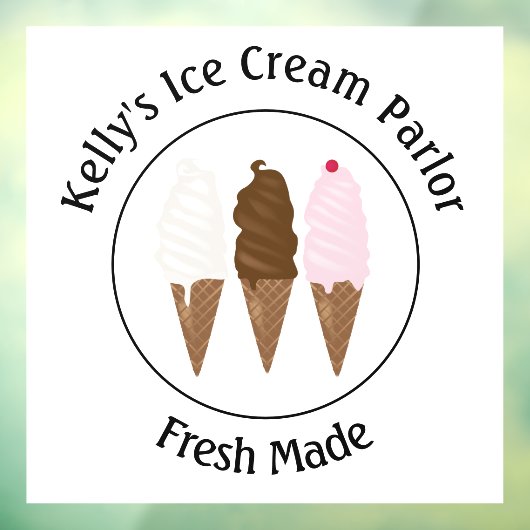 Ice Cream Parlor Logo Raamsticker (Vel 3)