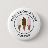 Ice Cream Parlor Logo Ronde Button 5,7 Cm (Voorkant)