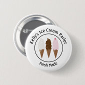 Ice Cream Parlor Logo Ronde Button 5,7 Cm (Voorkant /achterkant)