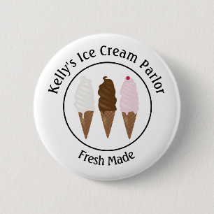 Ice Cream Parlor Logo Ronde Button 5,7 Cm