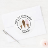 Ice Cream Parlor Logo Ronde Sticker (Envelop)