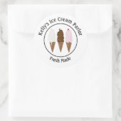 Ice Cream Parlor Logo Ronde Sticker (Tas)