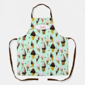 Ice Cream Parlor Mint Green Personalized Schort (Voorkant)