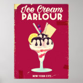 Ice Cream Parlor  oude Sign Poster (Voorkant)
