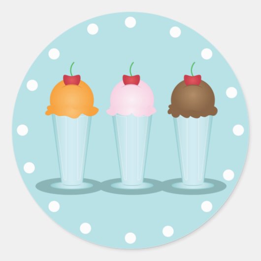 Ice Cream Parlor Ronde Sticker (Voorkant)
