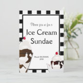 Ice Cream Parlor Social Party - Aangepaste uitnodi Kaart (Staand voorkant)