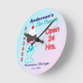 Ice Cream Parlor Sundaes-klok Ronde Klok (Hoek)