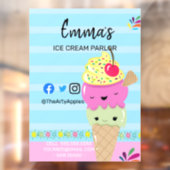 ice Cream parlor van party shop food van Bu Raamsticker (Vel 2)