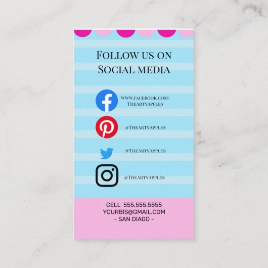 ice Cream parlor van party shop food van Visitekaartje (Achterkant)